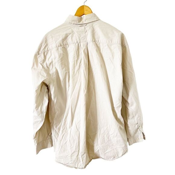 Tommy Hilfiger Beige Lion Crest Logo Long Sleeve Button Down Dress Shirt - Picture 6 of 9
